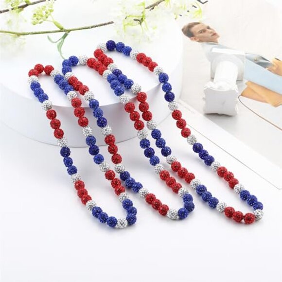 Baseball Rhinestone Beaded Chain Necklace Adjustable Bling Ice Collection Gift - Picture 6 of 8